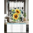 thumbnail image 6 of No Hook Cloth Fabric Shower Curtain with Snap in Liner, Yellow Sunflowers Waterproof Shower Curtains Set with See Through Top Window, Retro Farmhouse Botanical Flowers Leaf Bath Curtains 54"x78", 6 of 6