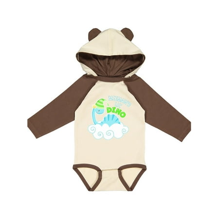 

Inktastic Meemaw s Lil Dino with Cute Blue Baby Dinosaur Gift Baby Boy or Baby Girl Long Sleeve Bodysuit