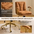 thumbnail image 6 of Ktaxon Office Chair High Back Study Chair Faux Leather Adjustable Swivel Vanity Chair with Padded Armrests for Conference and Home Brown, 6 of 7