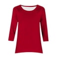 thumbnail image 6 of gakvbuo Tunic Tops for Women Loose Dressy 3/4 Sleeve Tops Round Neck Flowy Shirts Long Blouse To Wear With Leggings, 6 of 7