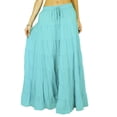thumbnail image 1 of Phagun Jupe Longue pour Femme Bohème Gitane à Volants en Coton Jupe Maxi Tenue de Plage, 1 of 7