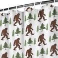 thumbnail image 3 of Brown Bigfoot and Tree Pattern Shower Curtain 84"x72" ,Bathroom Decorative Shower Curtains Set with 12 Hooks,Modern Waterproof Washable Shower Curtain, 3 of 6