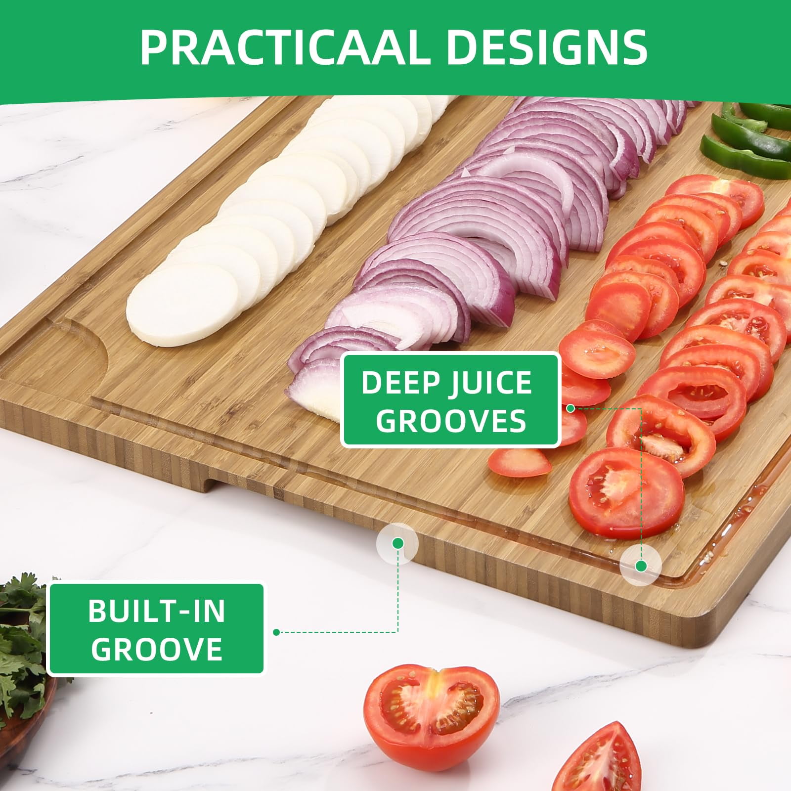 Extra Large Bamboo Cutting Board, Wooden Cutting Board for Kitchen With Juice Groove and Handles, Over Sink Board Meat Cutting Board, Large Caving Board Charcuterie Board
