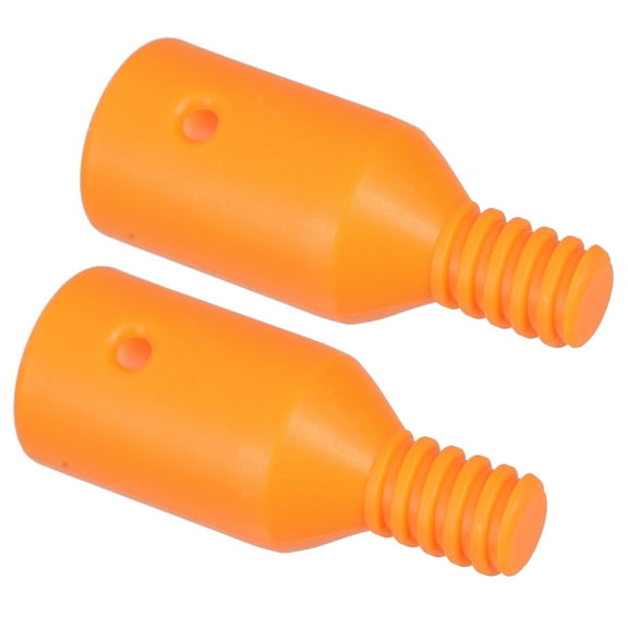2 Pcs Broom Handle Threaded End Pole Adapter for Mop Orange