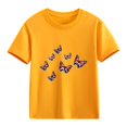 thumbnail image 4 of Awdenio Kids Girls Flag Butterflies Print Short Sleeve T-Shirt, Crew Neck Casual Tee ,Soft Top in Multi-Colors,for Patriotic Events and Everyday Wear,Size2-13, 4 of 4