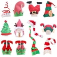 thumbnail image 2 of Sombrero de Navidad 2020, sombrero de elfo de peluche de Papá Noel, lindos sombreros de pavo creativos de dibujos animados a rayas, accesorios de decoración de adornos de fiesta de Navidad de Año Nuev, 2 of 4
