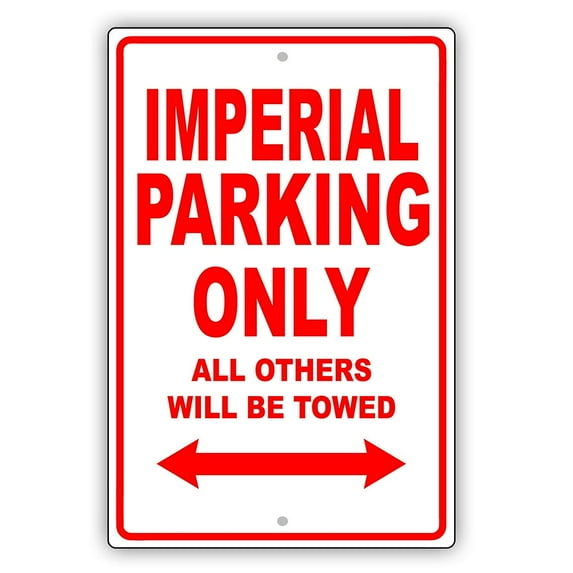 CHRYSLER IMPERIAL Parking Only All Others Will Be Towed Ridiculous Funny Novelty Garage Aluminum Sign 18"x24" Plate