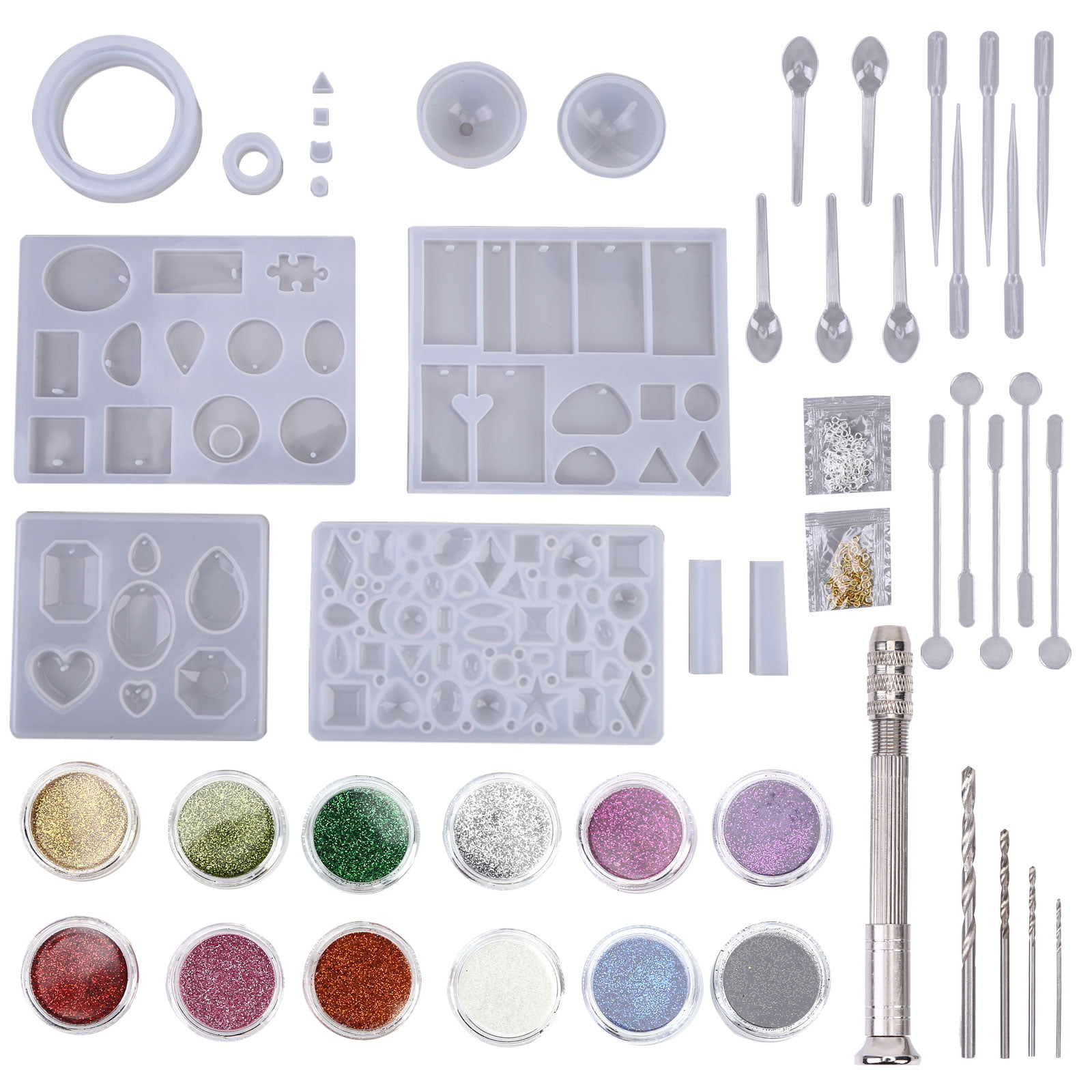 35Pcs/Set Resin Molds UV Epoxy Jewelry Making DIY Tool Stirring Stick Straw Kits 