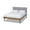Light Grey,Walnut, variant on Baxton Studio Devan Mid-Century Engineered Wood Tufted Platform Bed, King, Light Grey/Walnut