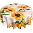 thumbnail image 1 of Nappe Ronde Vintage Tournesol Lavable Réutilisable Décoration Housse de Table pour Cuisine Fête 60 Pouces, 1 of 6