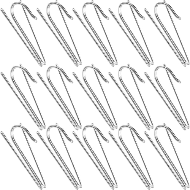 GOOHOCHY 40 ganchos metálicos para cortinas, de acero inoxidable, para ventanas, puertas y baños.