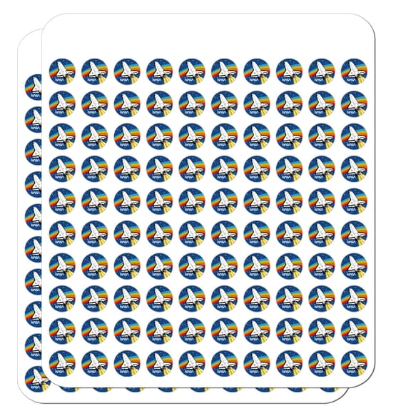 NASA Logo Over Space Shuttle with Rainbow Planner Calendar Scrapbooking Crafting Stickers