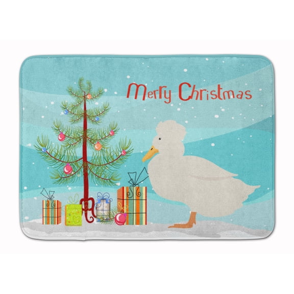 Carolines Treasures BB9224RUG Crested Duck Christmas Machine Washable Memory Foam Mat Teal 19 X 27" multicolor
