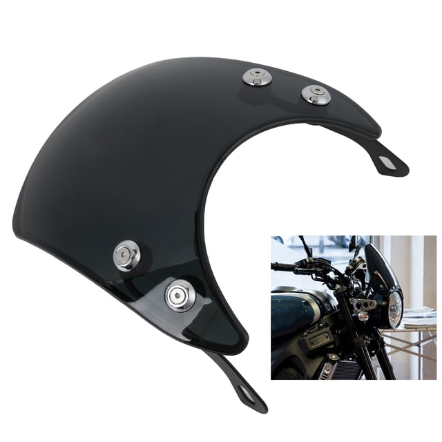 MOTOCICLETA RETRO MOTOCICLETA PARABRISAS DE PC DEFLECTOR DE VIENTO Universal para la Parte de la Moto del Faro de 5-7 Pulgadas