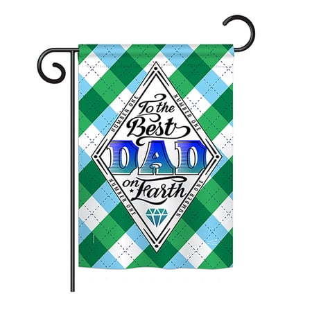 Angeleno Heritage G135059-BO Best Dad on Earth Summer Father's Day Impressions Decorative Vertical 13" x 18.5" Double Sided Garden Flag