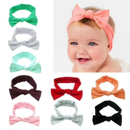 9 Colors Newborn Baby Girl Elastic Lovely Bowknot Hair Band