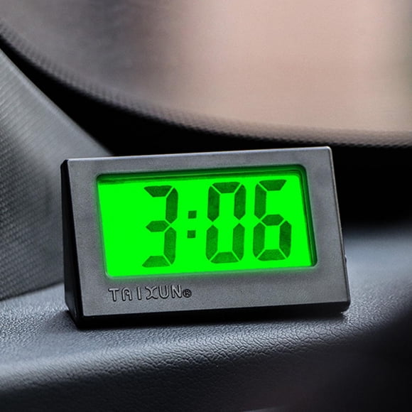 Reloj digital portátil para automóvil perfecl Reloj electrónico Pantalla LCD Resistente a altas temperaturas Negro