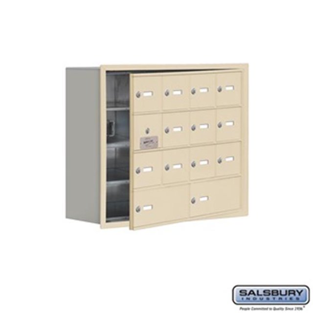 SalsburyIndustries 19148-14SRK Cell Phone Storage Locker With Front Access Panel - 4 Door High Unit, Sandstone