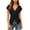 Black, variant on Wrap Front Deep V Neck Tops for Women Dressy Casual Dolman Cap Sleeve Solid Color Shirts Slim Fit Asymmetric Split Hem Blouses M
