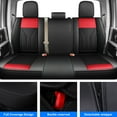 thumbnail image 5 of FANOTEK Black Red, Faux Leather, Wear-Resistant, Front Rear Seat Covers, 5 Pieces, 5 of 9