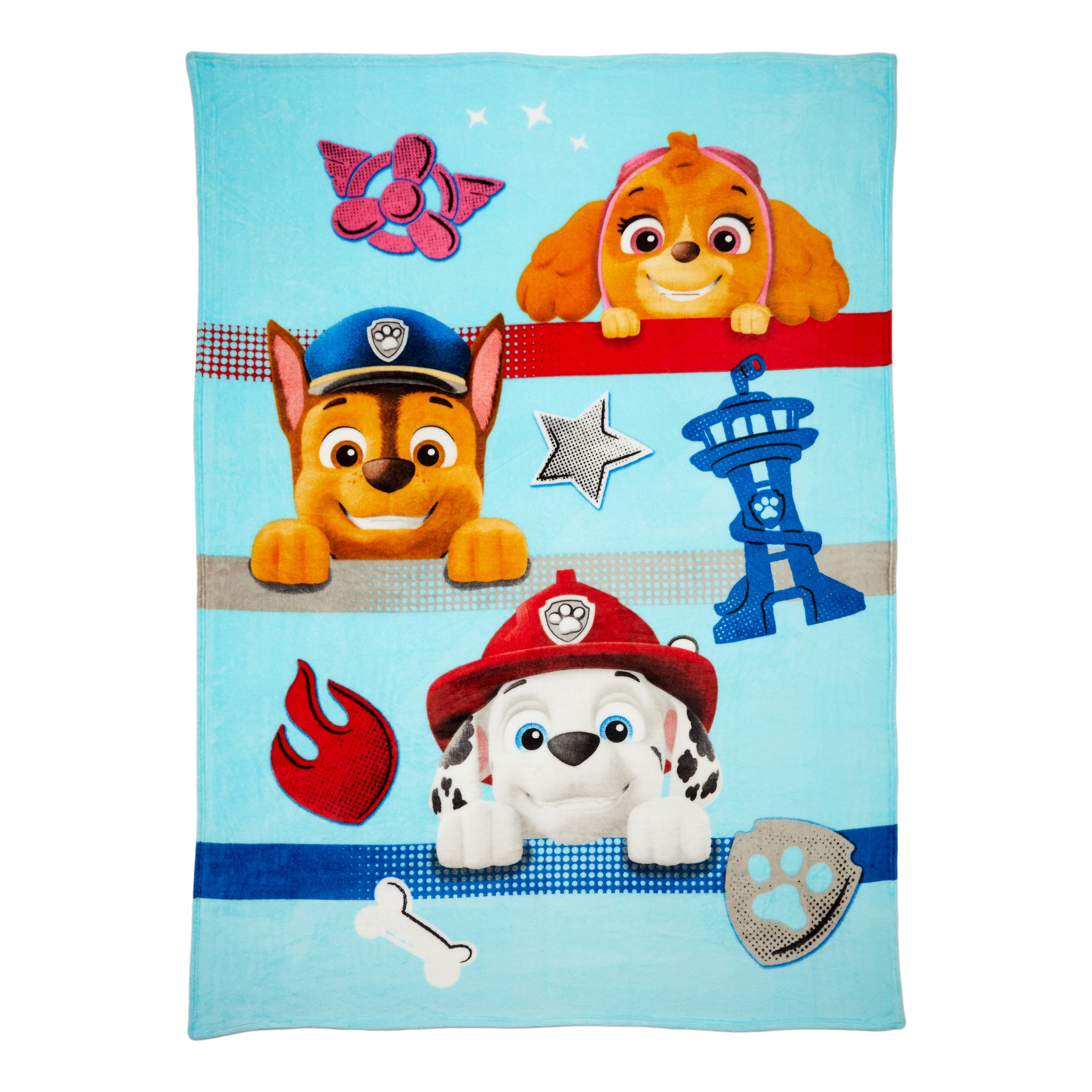 PAW Patrol Kids Blue Print Fleece Bed Blanket, Twin/Full