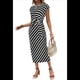 thumbnail image 2 of Vestido de Verano para Mujer, con Cuello Redondo, Informal, Elegante, con Lazo en la Cintura y Corta. y Negro M, 2 of 9
