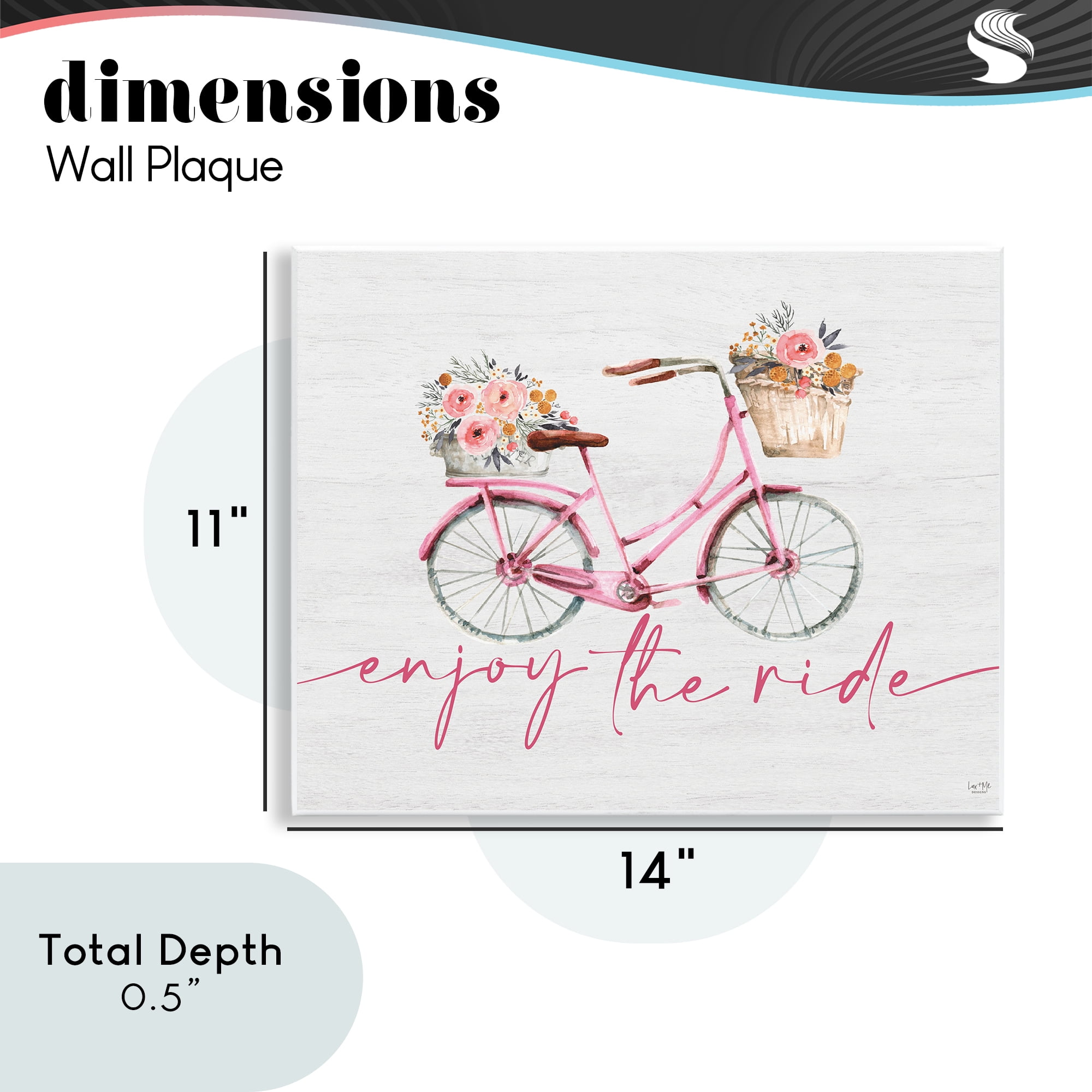 Stupell Industries Enjoy The Ride Bicycle Wall Plaque Art, design by Lux + Me Designs