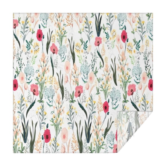Pioneer Flower Floral Print Pattern Square Tablecloth,Waterproof Square Table Cover,Wipeable Spillproof Washable Table Cover for Home Kitchen Party Decor 42"X42"(107x107cm)