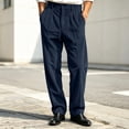 thumbnail image 4 of Thousandth Men's Corduroy Pants Classic Silm Fit Pleated Front Trousers with Belt Loops Casual Vintage Business Bottoms for Work, 4 of 7