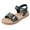 Black, variant on Tigivemen Toddler Girls Summer Sandals Sequin Sandal with Soft Woven Sole Adjustable Strap Kids Girl Shoes Silver Size 1.5