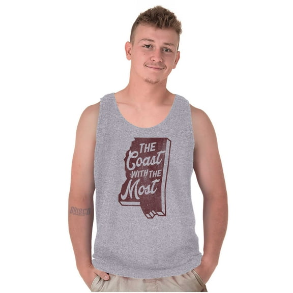 Coast With The Most Mississippi Tank Top T Shirts Men Women Brisco Brands S