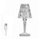thumbnail image 1 of Lámpara de mesa de cristal de diamante con carga USB, decorativa, táctil, que cambia de color, para dormitorio, recargable, 1 of 14