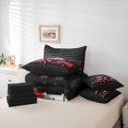 thumbnail image 6 of Manfei Fire Truck Print 7-Piece King Bedding,American Flag King Bed in a Bag,Black Red,Black Reversible, 6 of 7
