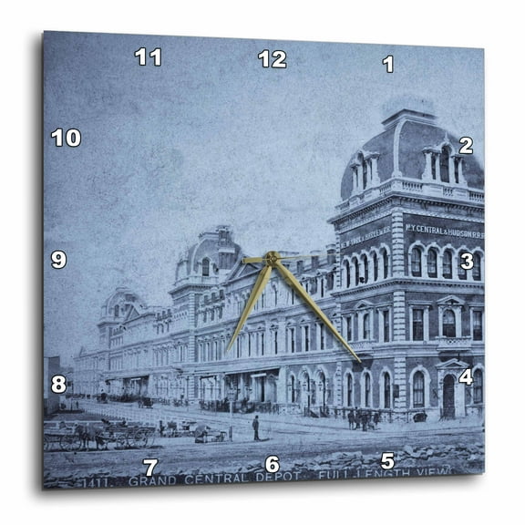 3dRose, Grand Central Railroad Depot Vintage 1890 4, 10x10 Wall Clock