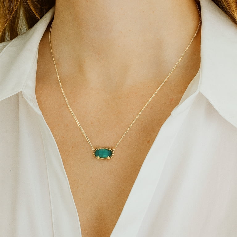 Kendra Scott Elisa 14K Gold Plated Emerald Cat's Eye Pendant