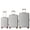 Silver Gray, variant on Unisex Luggage Set of 3 with 20" 24" 28", Honeycomb-Patterned Suitcase with 3-Step Push Botton Handle & TSA-Lock