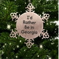 thumbnail image 3 of Georgia Snowflake Steel Christmas Tree Ornament, Funny Quote Gifts - I'd Rather Be Georgia, 3 of 6