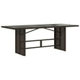 thumbnail image 3 of vidaXL Garden Table with Glass Top Brown 190x80x74 cm Poly Rattan, 3 of 5