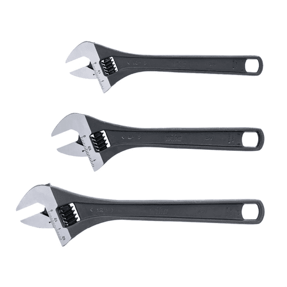 Wiha Tools 3 Piece Adjustable Wrench Set