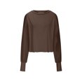 thumbnail image 4 of cfhntfmh Long Sleeve Shirts for Women Trendy Back Cross Cutout Going out Tops Loose Casual Crewneck Baggy T-Shirts, 4 of 7