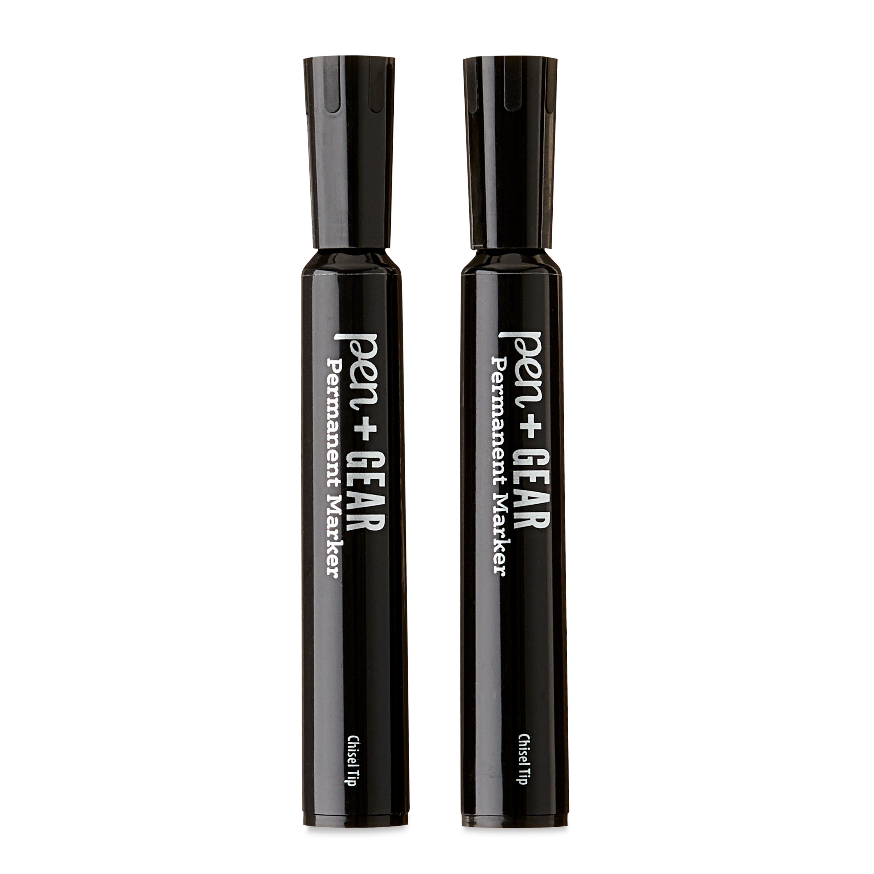 Pen+Gear Permanent Marker, Chisel Tip, Black Color, 2 Count