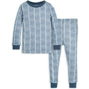 Toddler Watercolor Chevron Tee & Pant Set - Blue Star - 7 Years