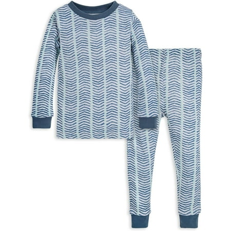 Toddler Watercolor Chevron Tee & Pant Set - Blue Star - 7 Years