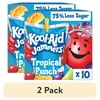 (2 pack) Kool-Aid Jammers Artificially Flavored Drink, 10 Pouches, for School Lunches and On-the-Go Hydration, Tropical Punch Artificially Flavored, Excellent Source of Vitamin C, 6 fl oz