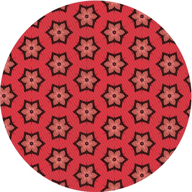 Ahgly Tapis Rond Lavable en Machine Intérieur Transitionnel Rouge, 8 Pieds Rond