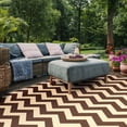 thumbnail image 3 of Safavieh Courtyard Bailey Chevron Indoor/Outdoor Area Rug, Dark Brown, 9' x 12', 3 of 9