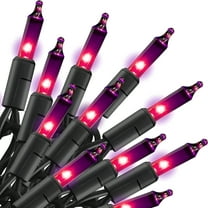 HIBIBUD Halloween String Lights,16FT 50 LED Mini String Lights with 8 Lighting Modes & Timer,Battery Operated Fairy Lights for Patio Xmas Tree Wedding Party Indoor Outdoor Decor (Purple)