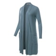 thumbnail image 2 of A2Y Women's Lightweight Open Front Pocket Long Length Long Sleeve Rayon Spandex Cardigan Moonlight Blue S, 2 of 5