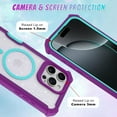 thumbnail image 3 of Dteck for iPhone 14 Pro Max Case, Compatible with MagSafe, Sparkly Glitter Bling Back Rubber Bumper Shockproof Protective Phone Cover,Purple, 3 of 5