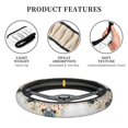 thumbnail image 6 of Goofa Pumpkin And White Marble Pattern Elastic Stretch Steering Wheel Cover,Universal 15 inch, Microfiber Breathable Ice Silk, Anti-Slip, Odorless, Easy Carry, 6 of 8